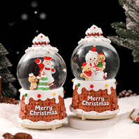 Boîte à musique globe de neige de Noël en résine, Père Noël, bonhomme de neige, boule de neige, logo personnalisé, décoration de Noël pour la maison, cadeau de Noël, souvenir