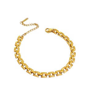 Pulsera de Cadena Cubana Moderna y Versátil para Mujer. Pulsera de Acero Inoxidable con Baño de Oro de 18K, Accesorio al por Mayor - Product Image 5