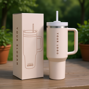 Gobelet isotherme en acier inoxydable personnalisé avec logo OEM, poignée et paille, sans BPA, avec affichage LED de la température, pour boissons chaudes et froides - Product Image 2