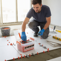 Kit de nivellement de carreaux 0.5-1mm-1.5mm-2mm-3mm-4mm-5mm, 100 clips, 50 cales, pince, Manuel FR/EN, espaceur de carreaux complet pour salle de bain et escalier