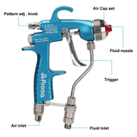 Pistola de Pulverización Manual Asistida por Aire de Alta Presión Prona R-2200AC para Pintura, Construcción de Aleación de Aluminio Personalizable OEM