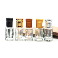 Bouteille de parfum d'huile arabe en verre de 3ml 6ml 12ml avec boîte cadeau
