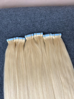 Cheveux humains vierges bruts de qualité 12A, 100% naturels, vietnamiens # Extensions de cheveux blondes 613 lisses comme des baguettes, à coller avec du ruban adhésif