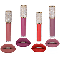 Rouge à lèvres nude 12 trous sans logo brillant à lèvres vide unique de luxe en diamant avec logo personnalisé différentes nuances
