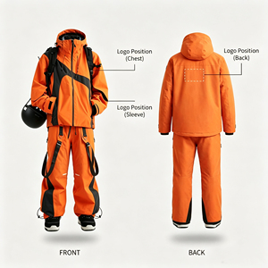 Combinaison de ski imperméable 20K pour homme et femme, grande taille, bicolore, deux pièces, avec logo personnalisé, vente en gros OEM, pour le <span class=keywords><strong>snowboard</strong></span> et les sports de neige - Product Image 4