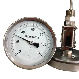 Factory Direct Hot Sale Adjustable Angle Bimetal Thermometer Industrial Thermometer