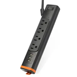 4 Ports Power Extension Board Strip Tower Surge Protector With Usb