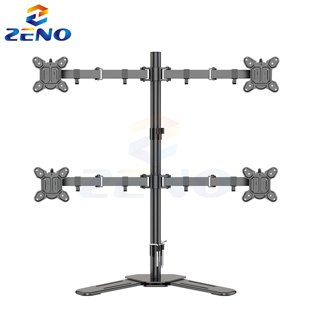 Monitor Mount Height Adjustable Monitor Arm 180 Rotation Stand Mount for 17"-27" Computer Screen With Four Arms