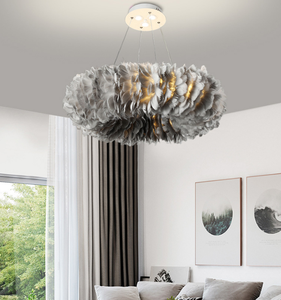 <span class=keywords><strong>Lampadario</strong></span> in piuma nordica per camere da letto per lo studio dei bambini romantico plafoniera lampada per negozi di abbigliamento per ragazze - Product Image 2