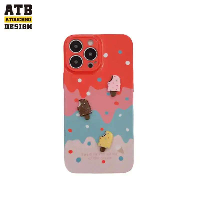 Luxury Ins style in-stock inventory Film material colorful ice cream PC mobile phone case For Iphone series