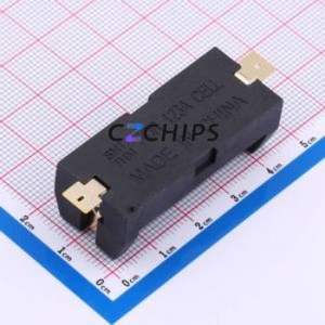 BH-123A-B5BA003 Button & <b>Strip</b> Battery Connector SMD Connector Battery Case CR123A <b>Stainless</b> <b>Steel</b> Gold - Product Image 2