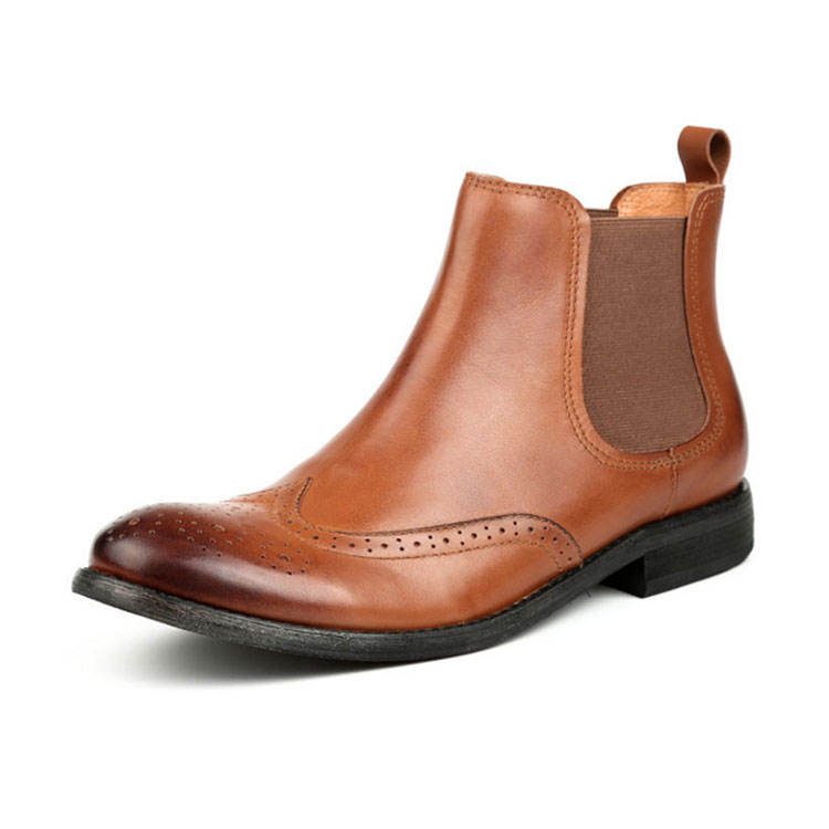 Zapatos al por mayor para hombre, Botines de cuero estilo italiano - Main Image