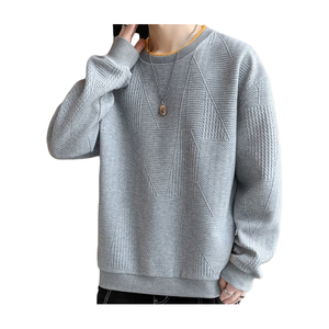 Sudadera de cuello simulado en blanco de estilo básico sudadera de punto de algodón de alta calidad personalizada al por mayor - Product Image 4