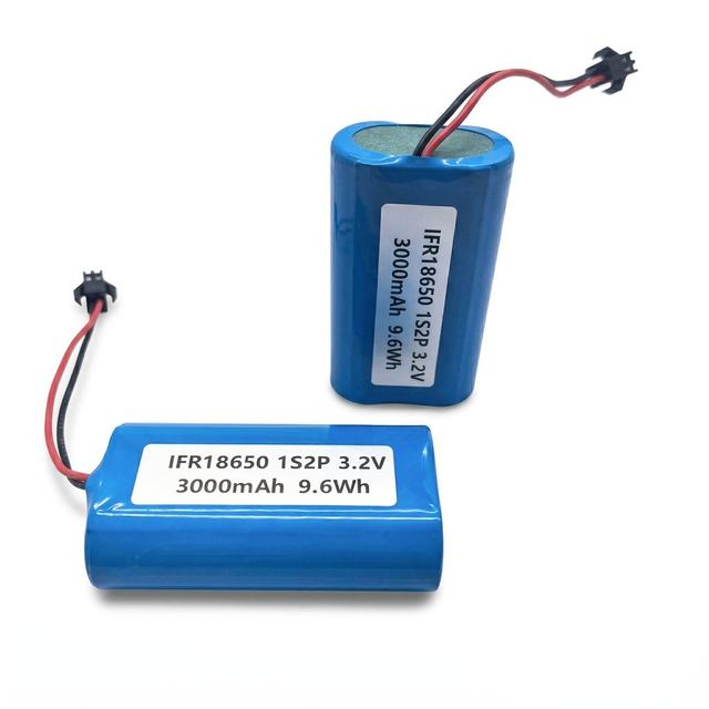 3.2V 3Ah LiFePO4 18650 Battery Pack 3000mAh 9.6Wh 1S2P Rechargeable Lithium Cell for Solar Garden & Outdoor Lights