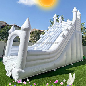 Glissière d'eau blanche gonflable sautant le château plein d'entrain glisse la glissière sèche gonflable pour le toboggan gonflable commercial de piscine - Product Image 2