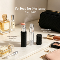 Flacon de parfum en plastique rechargeable, flacons vides pour échantillons 5 ml, flacon de parfum en plastique rechargeable avec pulvérisateur à pompe, cosmétique