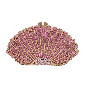 Women Glitter Fan Rhinestone Evening Bag for Women Classic Handbag with Removable Chain Gifts for Lover Friends - Product Image 5
