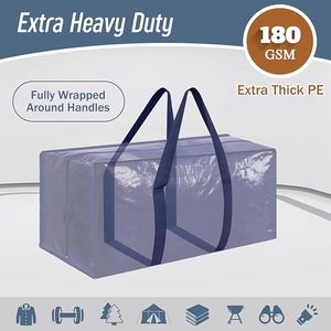6 Pack Extra Heavy Duty Large Moving <b>Bags</b> <b>with</b> Strong <b>Zipper</b> & Comfortable HandlesDurable Clothes <b>Storage</b> <b>Bags</b> Totes Bins - Product Image 2