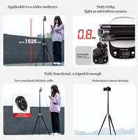 Tripod Ponsel Multifungsi yang Dapat Disesuaikan, Ringan, Portabel, Penyangga Kamera Digital dan Ponsel, Tripod Meja