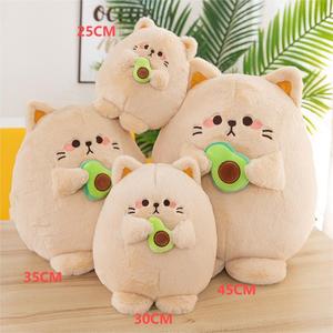 Cuscino pezza pezza all'ingrosso morbido gatto morbido cuscino Kawaii peluche di gatto con Avocado peluche morbido - Product Image 2