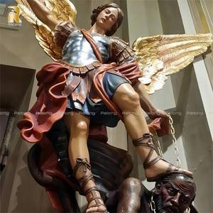 Estatua de San Miguel Arcángel de Bronce RELONG, Escultura Religiosa de Metal para Decoración de Exteriores - Product Image 6