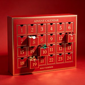 Advent Calendar Gift <b>Box</b> Custom Printed Eco Friendly Cardboard Paper 24 Days <b>Christmas</b> Countdown Calendar <b>Box</b> for Holiday Party - Product Image 1