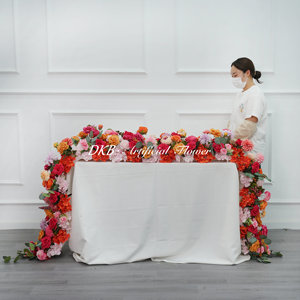 Corredor de flores de 3m de alta calidad, decoración de flores de boda artificiales, corredor de flores de seda artificiales para Decoración de mesa de boda - Product Image 6