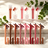 Kit de Rouge à Lèvres 2-en-1 Couleur Unie Effet Brillant Imperméable – Crayon et Gloss Crémeux Végétaliens pour Femme – Offre Spéciale