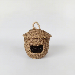 Natuurlijke Kolibrie Geweven Zeegras Nest Hangende Vink Vogel Gras Hut Vogelhut Vogelhuisje Vogelhuisje Voor Tuin - Product Image 3