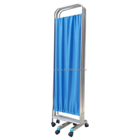 Écran médical pliant hôpital intimité en acier inoxydable Portable Ward écran cloison rideau occultant lit écran paravan