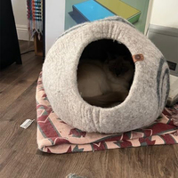 Lit pour chat en laine mérinos 100% faite à la main, de qualité supérieure, chaud, confortable, styles modernes et classiques, dessins animés, toutes saisons
