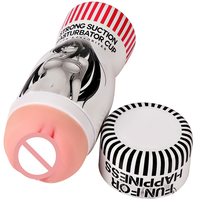 Wasserdichter Vakuum-Saugnapf TPR Masturbator Cup mit manuellem Ventil, lebensechte Schamlippen, gerippte Textur, sicheres, weiches TPR Sexspielzeug für Männer