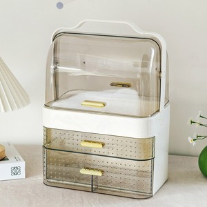 Hộp đựng mỹ phẩm, đồ trang điểm, có ngăn kéo lớn, nắp đậy, tay cầm, di động, để bàn - Product Image 3