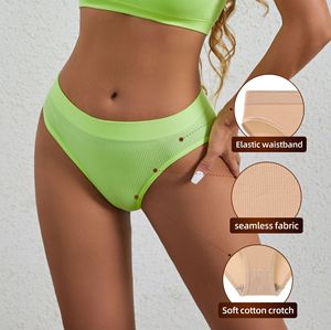 Braguitas Deportivas Cómodas de Talle Alto para Mujer, Ropa Interior Transpirable y Absorbente, Shorts con Logotipo en la Cintura, Lisos, Transparentes, Teñidos - Product Image 4