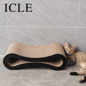 Icle-<span class=keywords><strong>Cat</strong></span> Krabkarton In Zwang Gegolfd Papiervrij Kattenkruid Met Hoge Dichtheid IC-5003-black-500 Kattenkraslounge - Product Image 2