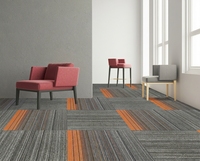 Dalles de moquette bouclée en polypropylène 500x500mm, modulaires, pour bureaux commerciaux, usage intensif, antidérapantes, modernes, faibles émissions de COV