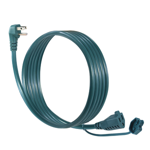 KUNCAN Intérieur Extérieur Noir 1625W SJTW 16AWG Rallonge d'alimentation extérieure 90 Degrés NEMA 5-15P à NEMA 5-15R - Product Image 1