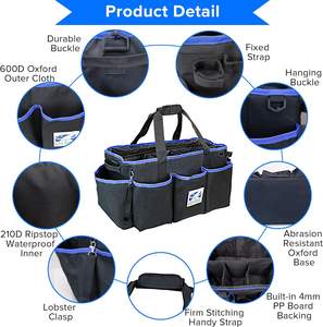 Free Sample Large Capacity 600D Oxford Multi-pockets Garden Tool Storage Bag Hardware Gardening Tool Tote Bag - Product Image 5