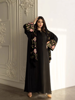 Robe et foulard islamiques traditionnels pour femmes, broderie à la main de luxe, vêtements ethniques musulmans, ensemble 2 pièces, Abaya Dubaï pour femmes