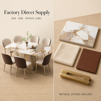 Ensemble Table à Manger Extensible Ronde de Luxe Moderne avec Plateau en Marbre et Chaises 4 6 8 Places pour Maison Salon Meubles Designs