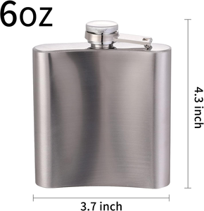 Ensemble de flacons à liqueur noirs en acier inoxydable de 6 oz, étanches, portables, avec entonnoir offert, pour célébrer le 250e anniversaire - Product Image 3