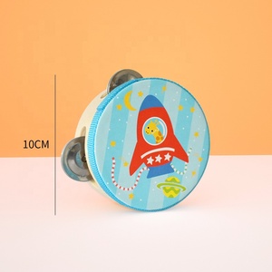 10 cm trẻ em âm nhạc Đồ chơi giáo dục phim hoạt hình mini nhạc cụ ĐÁNH TRỐNG tay bé Quà Tặng bằng gỗ Tambourine - Product Image 6