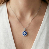 [Salon international de bijoux de Hong Kong] Pendentif statement en argent sterling plaqué or 18 carats avec chaîne à maillons et zircone cubique