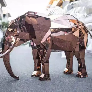 Buon prezzo vendita calda grande strada decorazione esterna in acciaio inox a grandezza naturale in metallo statue di elefante scultura - Product Image 4