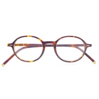 Montures de lunettes unisexes rondes à monture complète, motif écaille de tortue, en résine légère, pour correction de la vue adulte