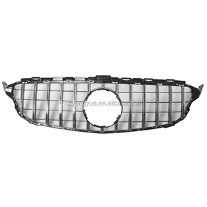 W205 GT griglia anteriore scheggia No <span class=keywords><strong>Logo</strong></span> tutto nero griglia anteriore <span class=keywords><strong>GTR</strong></span> per Mercedes Benz classe C W205 versione inferiore 2015 2016 2017 2018 - Product Image 4