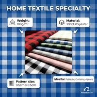 Tissu en sergé de denim 100 % polyester respirant Ripstop 300D 160GSM, teint en fil, à carreaux gingham, pour nappes et tabliers – Vente en gros