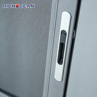 Fenêtres coulissantes en aluminium antivol RICHOCEAN à triple rail, double vitrage trempé, moustiquaire intégrée, fenêtre de sécurité