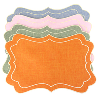 Napperons carrés en tissu brodé de couleur unie, style moderne, pour la décoration de table, utilisation quotidienne, banquets et hôtels