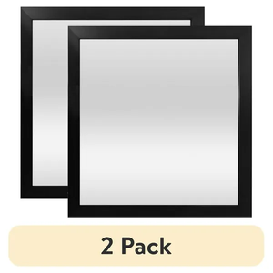 (Paquete de 2) Espejo de pared negro básico minimalista de 16 ''X 16'' - Product Image 2